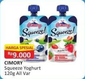 Promo Harga Cimory Squeeze Yogurt All Variants 120 gr - Alfamart