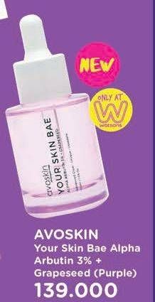 Promo Harga AVOSKIN Your Skin Bae Arbutin 3% + Grapeseed (Purple)  - Watsons