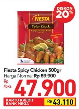 Promo Harga FIESTA Ayam Siap Masak Spicy Chick 500 gr - Carrefour