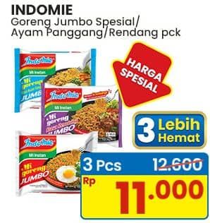 Promo Harga Indomie Mi Goreng Jumbo Ayam Panggang, Spesial, Rendang 120 gr - Indomaret
