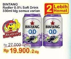 Promo Harga BINTANG Radler Zero All Variants per 2 kaleng 330 ml - Indomaret