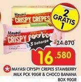 Promo Harga MAYASI Crispy Crepes Strawberry Milk, Choco Banana 100 gr - Superindo