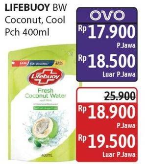 Promo Harga Lifebuoy Body Wash Coconut Fresh, Cool Fresh 400 ml - Alfamidi