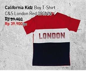 Promo Harga CALIFORNIA KIDS Boy T-Shirt CS London Red 09GNN  - Carrefour