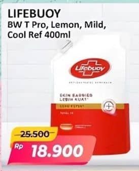 Promo Harga Lifebuoy Body Wash Total 10, Lemon Fresh, Mild Care, Cool Fresh 400 ml - Alfamart