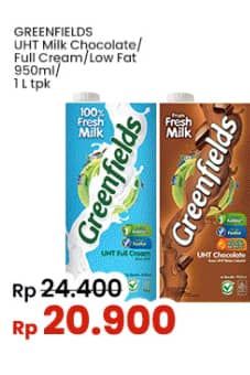 Promo Harga Greenfields UHT Chocolate, Full Cream, Low Fat, Choco Malt 1000 ml - Indomaret