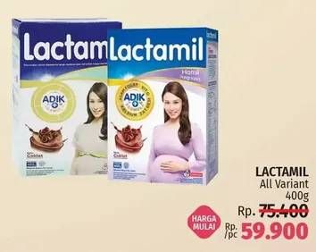 Promo Harga LACTAMIL Pregnasis Susu Bubuk Ibu Hamil Cokelat 400 gr - LotteMart