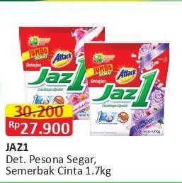 Promo Harga ATTACK Jaz1 Detergent Powder Pesona Segar, Semerbak Cinta 1700 gr - Alfamart