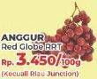 Promo Harga Anggur Red Globe RRT per 100 gr - Yogya