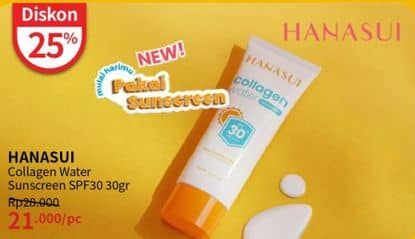 Promo Harga Hanasui Collagen Water Sunscreen SPF 30 30 ml - Guardian