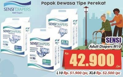 Promo Harga Sensi Diapers L10 10 pcs - Hari Hari