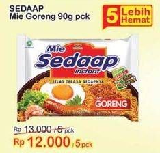 Promo Harga SEDAAP Mie Goreng per 5 pcs 90 gr - Indomaret