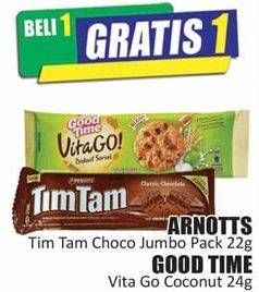 Promo Harga ARNOTTS TIM TAM Choco Jumbo 22 g/GOOD TIME Vita Go Coconut 24 g  - Hari Hari