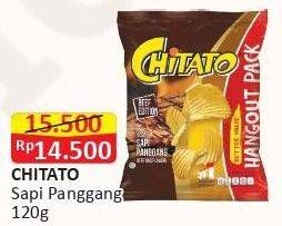Promo Harga CHITATO Snack Potato Chips Sapi Panggang Beef Barbeque 120 gr - Alfamart