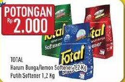 Promo Harga TOTAL Detergent Softener Harum Bunga, Lemon, Putih 1200 gr - Hypermart