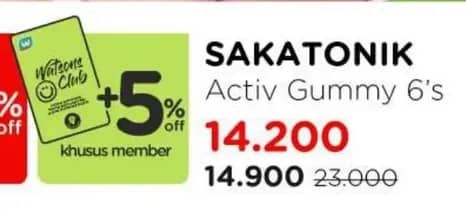 Promo Harga Sakatonik ABC Vitamin Gummy 20 gr - Watsons