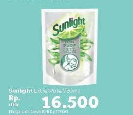 Promo Harga SUNLIGHT Pencuci Piring Extra Pure Ekstrak Aloe Vera Garam Mineral 720 ml - Carrefour