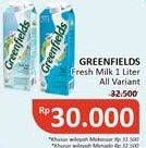 Promo Harga Greenfields Fresh Milk All Variants 1000 ml - Alfamidi