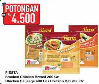 Promo Harga Fiesta Smoked Chicken Breast / Chicken Sausage / Chicken Ball  - Hypermart