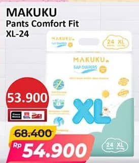 Promo Harga Makuku Comfort Fit Diapers Pants XL24 24 pcs - Alfamart