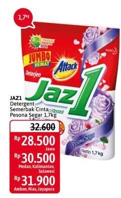 Promo Harga ATTACK Jaz1 Detergent Powder Pesona Segar, Semerbak Cinta 1700 gr - Alfamidi