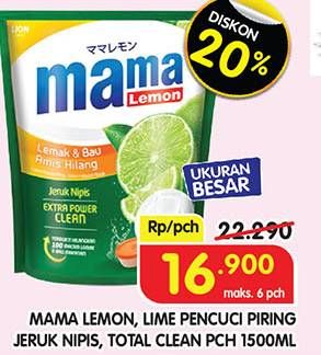 Promo Harga Mama Lemon/Lime Pencuci Piring  - Superindo