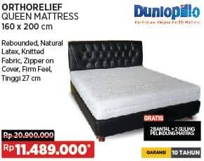 Promo Harga Dunlopillo Orthorelief Queen Mattress 160 x 200 cm  - COURTS