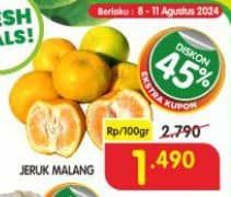 Promo Harga Jeruk Malang per 100 gr - Superindo