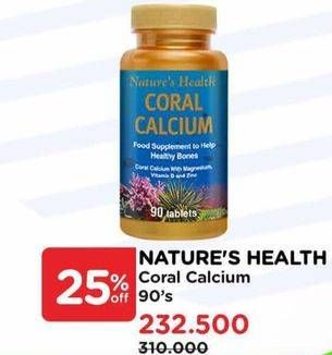 Promo Harga Natures Health Coral Calcium 90 pcs - Watsons