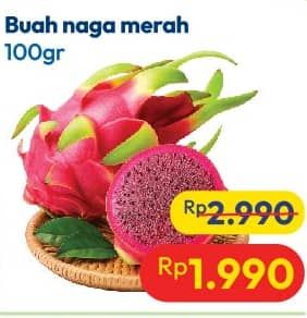Promo Harga Buah Naga Merah per 100 gr - Hypermart