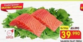 Promo Harga Salmon Fillet per 100 gr - Superindo