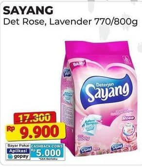 Promo Harga Sayang Detergent Powder Lavender, Rose 800 gr - Alfamart