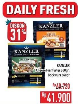 KANZLER Cheese Frankfurter, Bockwurst 360 gr