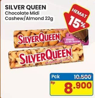 Promo Harga Silver Queen Chocolate Cashew, Almonds 25 gr - Indomaret