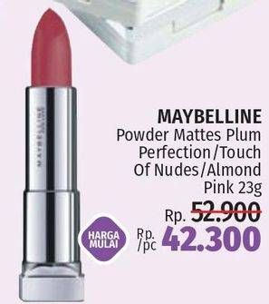 Promo Harga MAYBELLINE Color Sensational The Powder Mattes Plum Perfection, Touch Of Nude, Almond Pink 3 gr - LotteMart