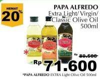 Promo Harga PAPA ALFREDO Olive Oil Extra Light 500 ml - Giant
