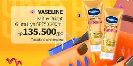 Promo Harga Vaseline Healthy Bright Gluta-Hya Lotion SPF50 PA+++ 200 ml - Guardian
