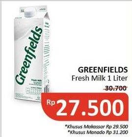 Promo Harga GREENFIELDS Fresh Milk 1000 ml - Alfamidi