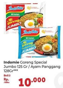 Promo Harga INDOMIE Mi Goreng Jumbo Ayam Panggang, Spesial per 3 pcs 129 gr - Carrefour