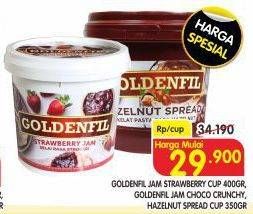 Promo Harga Goldenfil Selai Strawberry, Choco Crunchy, Hazelnut 350 gr - Superindo
