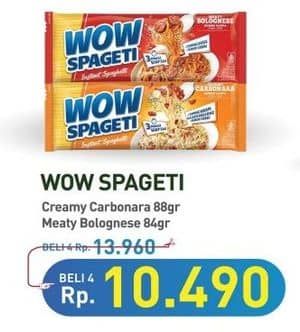 Promo Harga WOW Spageti Cream Carbonara, Meaty Bolognese 84 gr - Hypermart