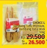 Promo Harga CHOICE L Kembang Tahu Premium, Stick per 100 gr 100 gr - LotteMart