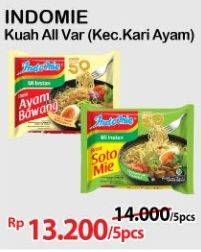 Promo Harga Indomie Mi Kuah Kecuali Kari Ayam 72 gr - Alfamart