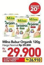 Promo Harga MILNA Bubur Bayi Organic 120 gr - Carrefour
