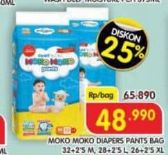 Promo Harga Genki Moko Moko Pants XL26+2, M32+2, L28+2 28 pcs - Superindo