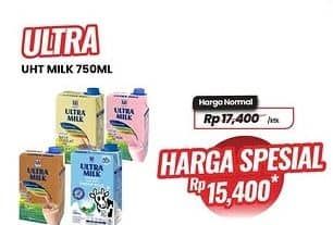 Promo Harga Ultra Milk Susu UHT 750 ml - Carrefour