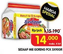 Promo Harga Sedaap Mie Goreng Original per 5 pcs 90 gr - Superindo