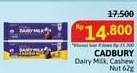 Promo Harga Cadbury Dairy Milk Cashew Nut, Original 62 gr - Alfamidi