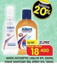Promo Harga AIKEN Hand Sanitizer/AIKEN Antiseptic Liquid  - Superindo