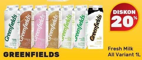 Promo Harga GREENFIELDS Fresh Milk All Variants 1000 ml - Yogya